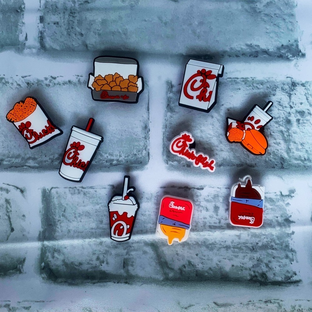 Chick-fil-A Croc Charms Shoe Decorations 9 Piece Set Foodie Accessories